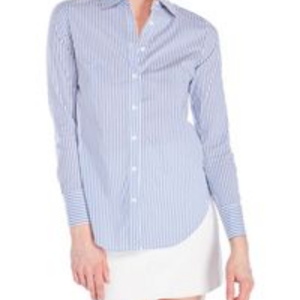 Nordstrom Premise Studio Button-Down Blue Stripe 6